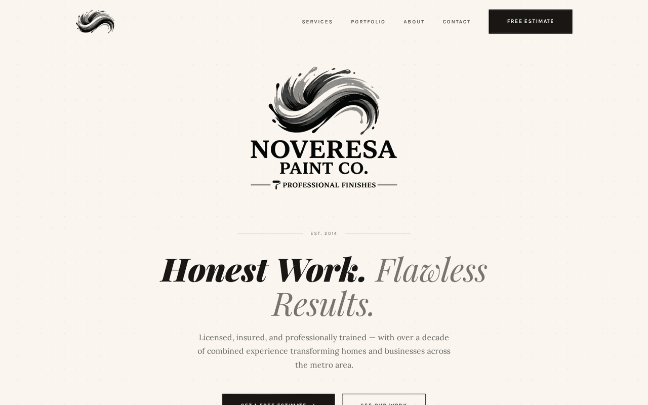 Noveresa Paint Co website
