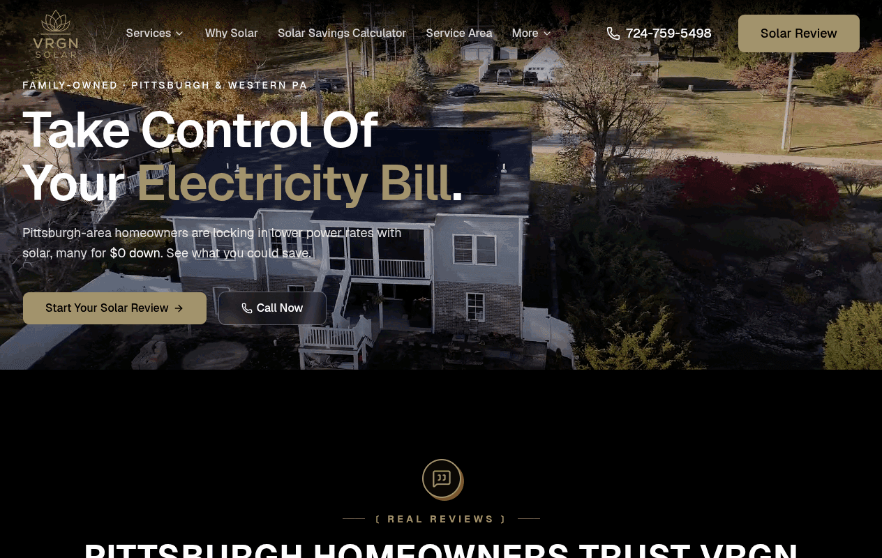 VRGN Solar website